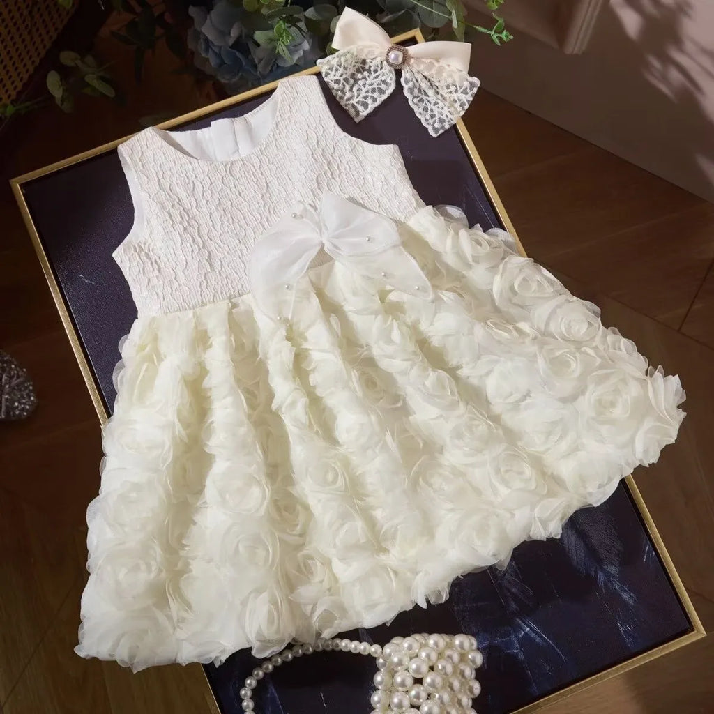 Lolita Girls Princess Dress Flower Fairy Kids 1st Birthday Party Gown Baby Sweet Mesh Tulle Puffy Dresses Infant Vestidos