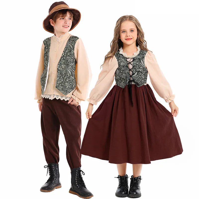 Traditional Bavarian Costume for Boys Kids German Folk Performance Clothing Children Stage Play Outfits Halloween Carnival Wear