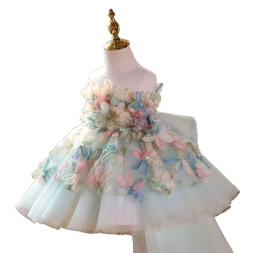 Girls Luxury Formal Gown Kids Boutique Princess Dress for Birthday Party Children Host Piano Show Performance Outfits