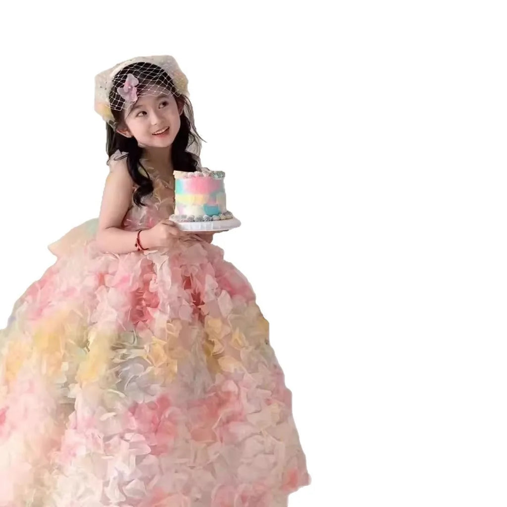 Flower Girl Dress for Wedding Kids Birthday Party Gown Luxury Princess Tulle Dresses Toddler Girls Host Performance Vestidos