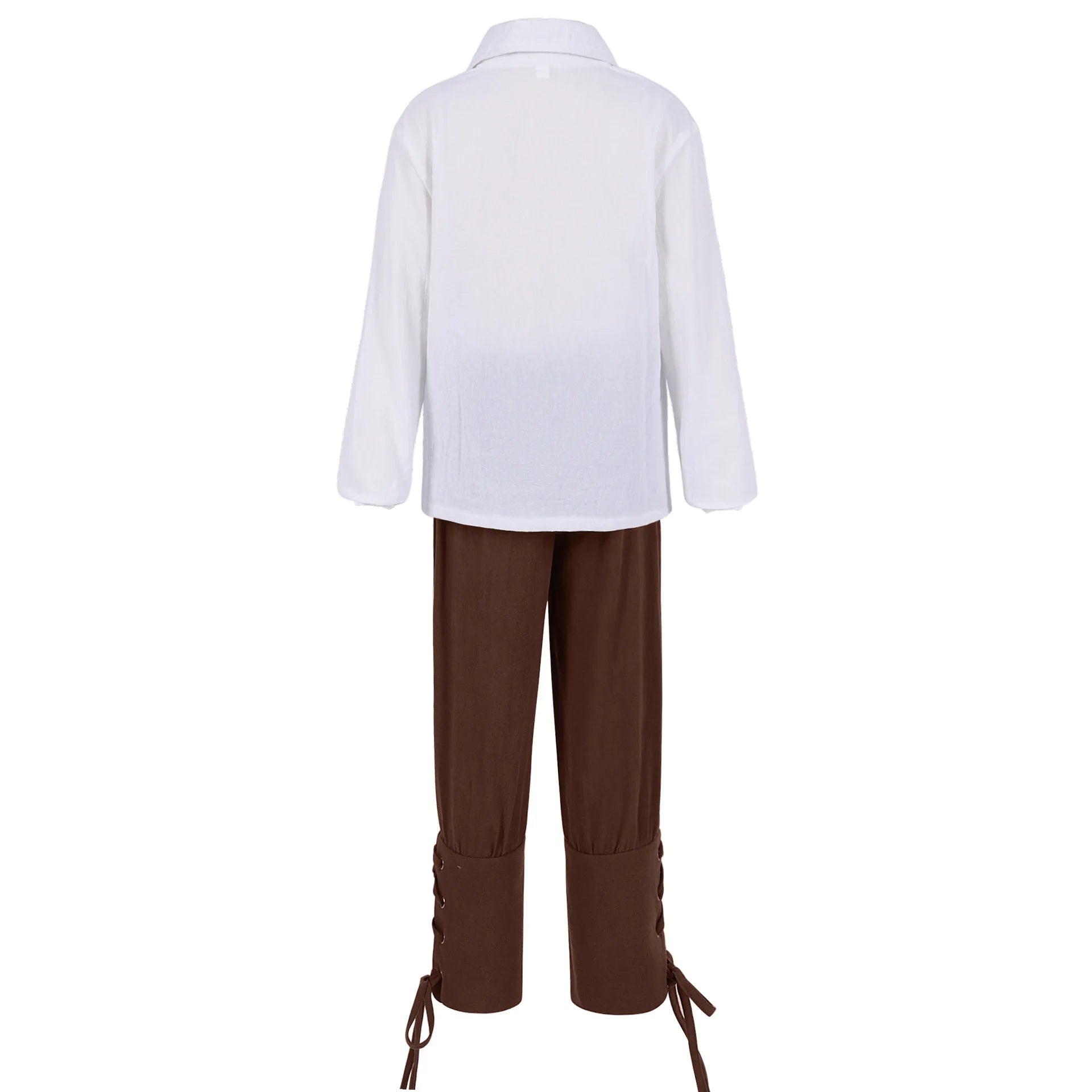 Kids Medieval Pirate Costume Set Renaissance Shirt and Cropped Pants Scottish Jacobite Outfits for Halloween Carnival Party Wear