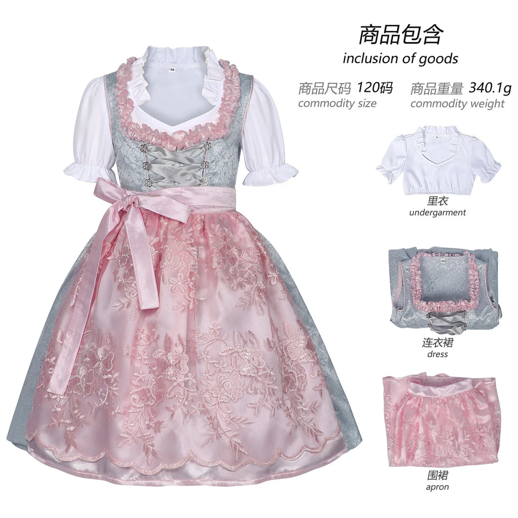 German Oktoberfest Costume for Women Bavarian Dirndl Dress Set Carnival Halloween Party Outfits Beer Garden Festival Vestidos
