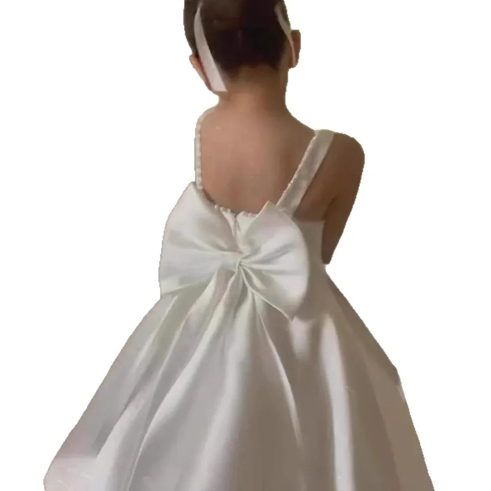 Flower Girl Dress for Wedding Kids Long Train Princess Gown Toddler First Communion Dress Girls Catwalk Show Vestidos