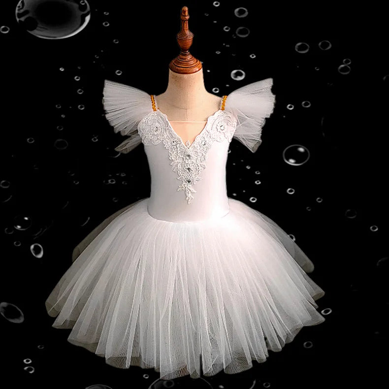 School Stage Performance Girls Ballet Dress Kids Professional Tutu Skirt Children Gymnastics Leotard Team Dance Wear Outfits