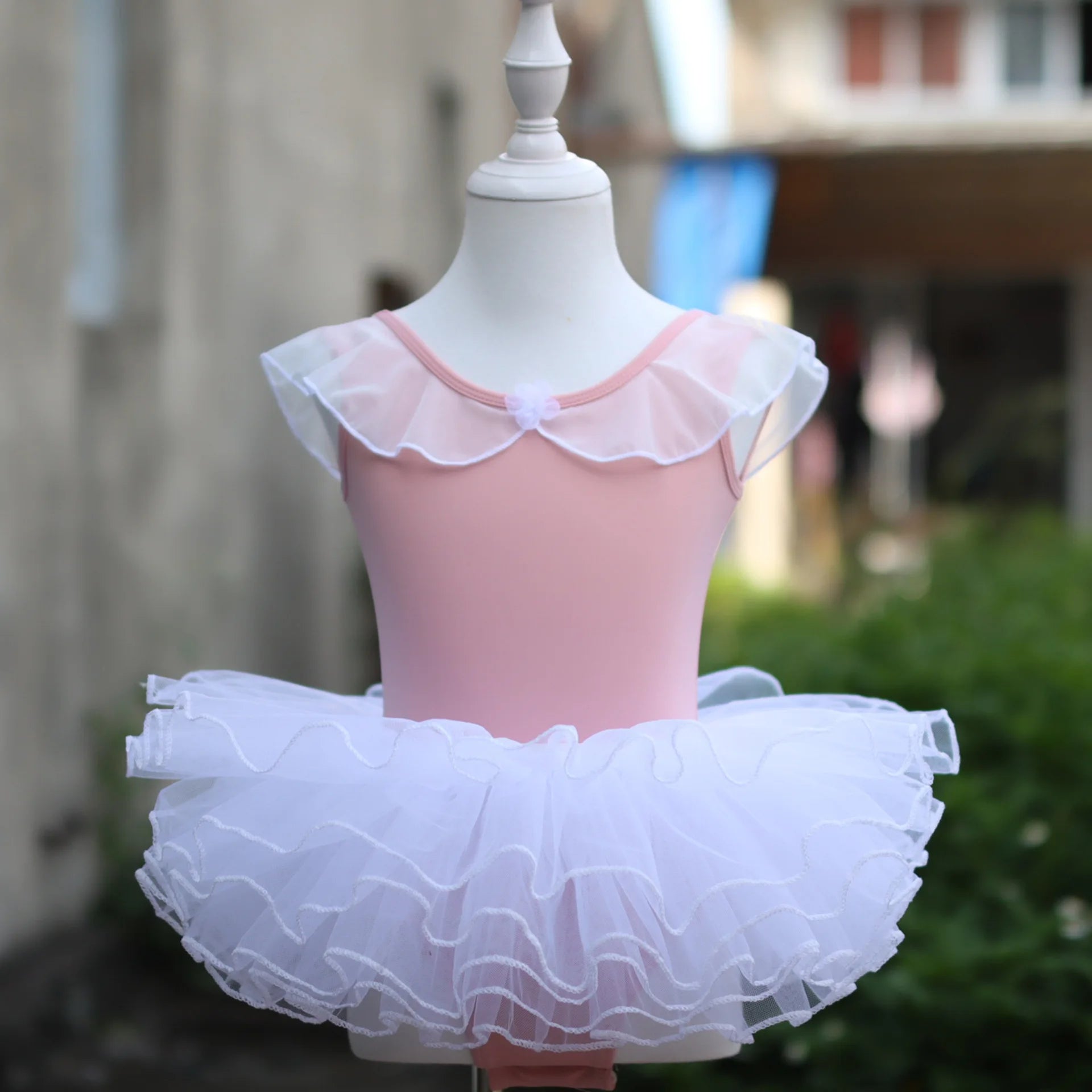 Summer Girls Ballet Dance Dress Kids Mesh Tulle Tutu Skirt Children Gymnastics Leotard BodySuit Student Practice Exercise Wear