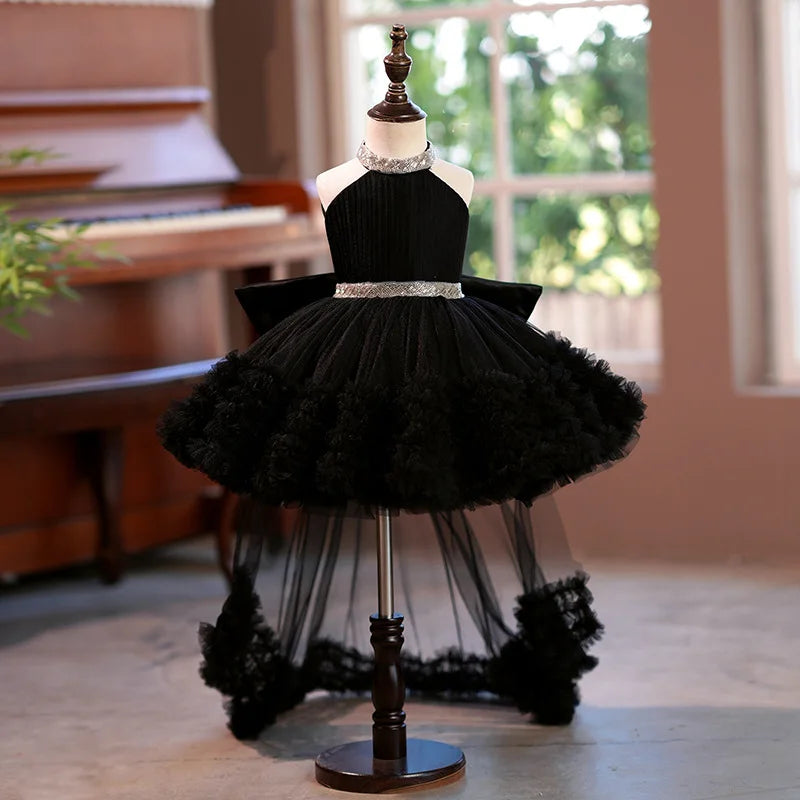Girls Luxury Evening Gown Kids Princess Dress for Host Catwalk Show Children Piano Performance Outfits Vestidos