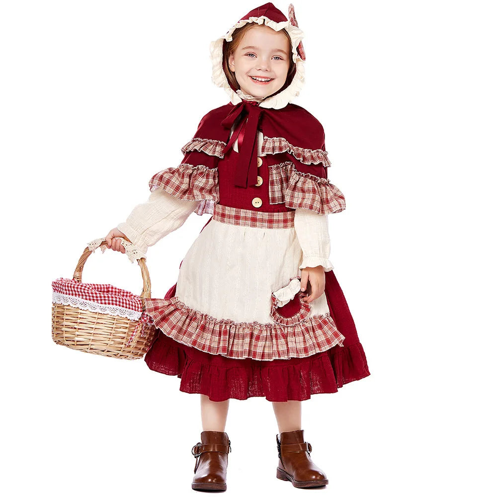Multi-Color Girls German Oktoberfest Costume Kids Bavarian Dirndl Dress Children Beer Festival Maid Outfit Halloween Party Wear