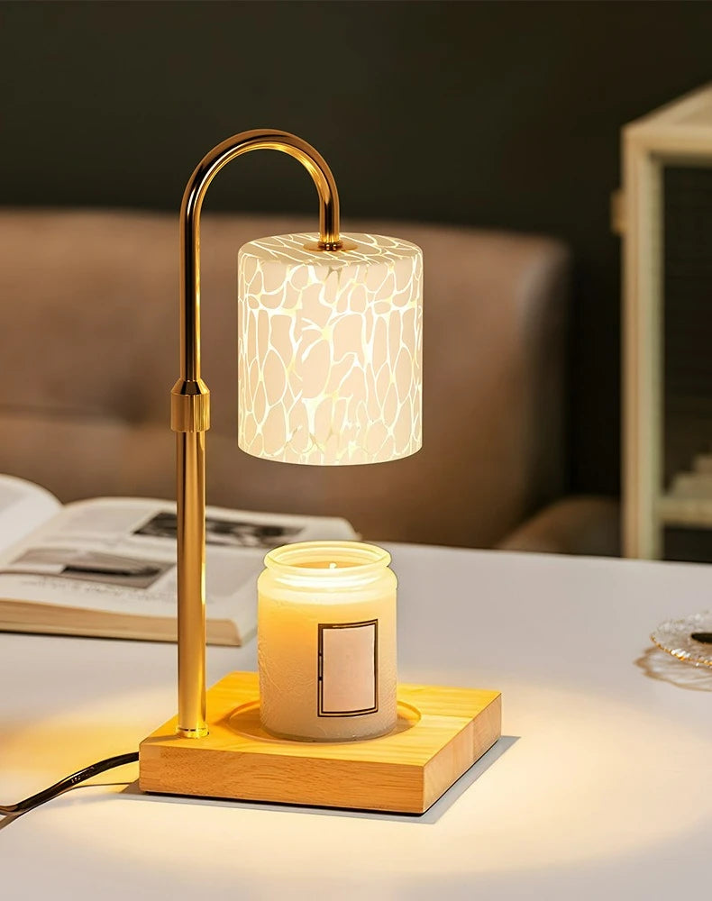 Flameless Candle Warmer Lamp - Adjustable Dimmable Night Light & Aroma Diffuser Eye-Caring Bedside Table Lamp