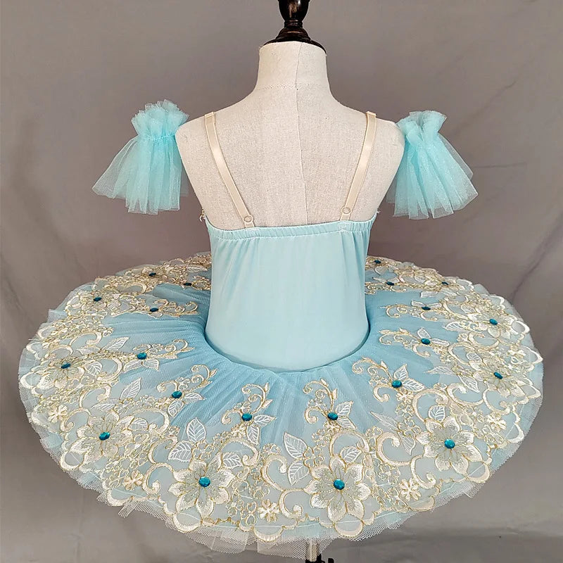 Classic Swan Lake Ballet Tutu Short Sleeve Dance Wear Children Professional Gymnastics BodySuit Toddler Princess Practice Suits