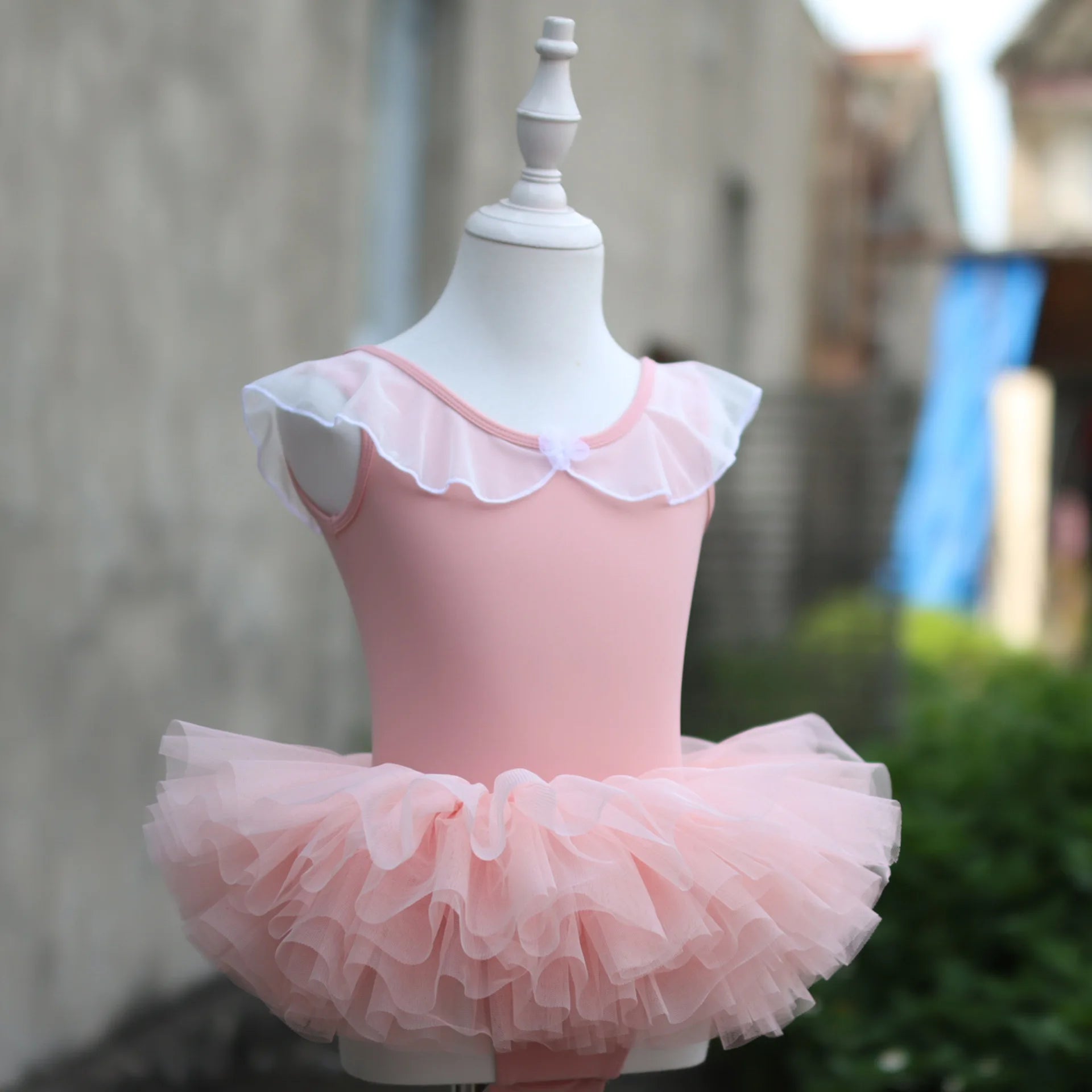 Summer Girls Ballet Dance Dress Kids Mesh Tulle Tutu Skirt Children Gymnastics Leotard BodySuit Student Practice Exercise Wear