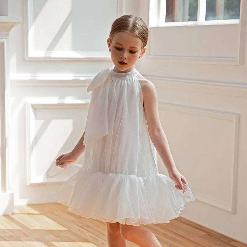 Luxury Layered Cake Girls Princess Dress Elegant Tulle Puffy Gown Children Birthday Party Dress for Flower Girl Wedding Vestidos