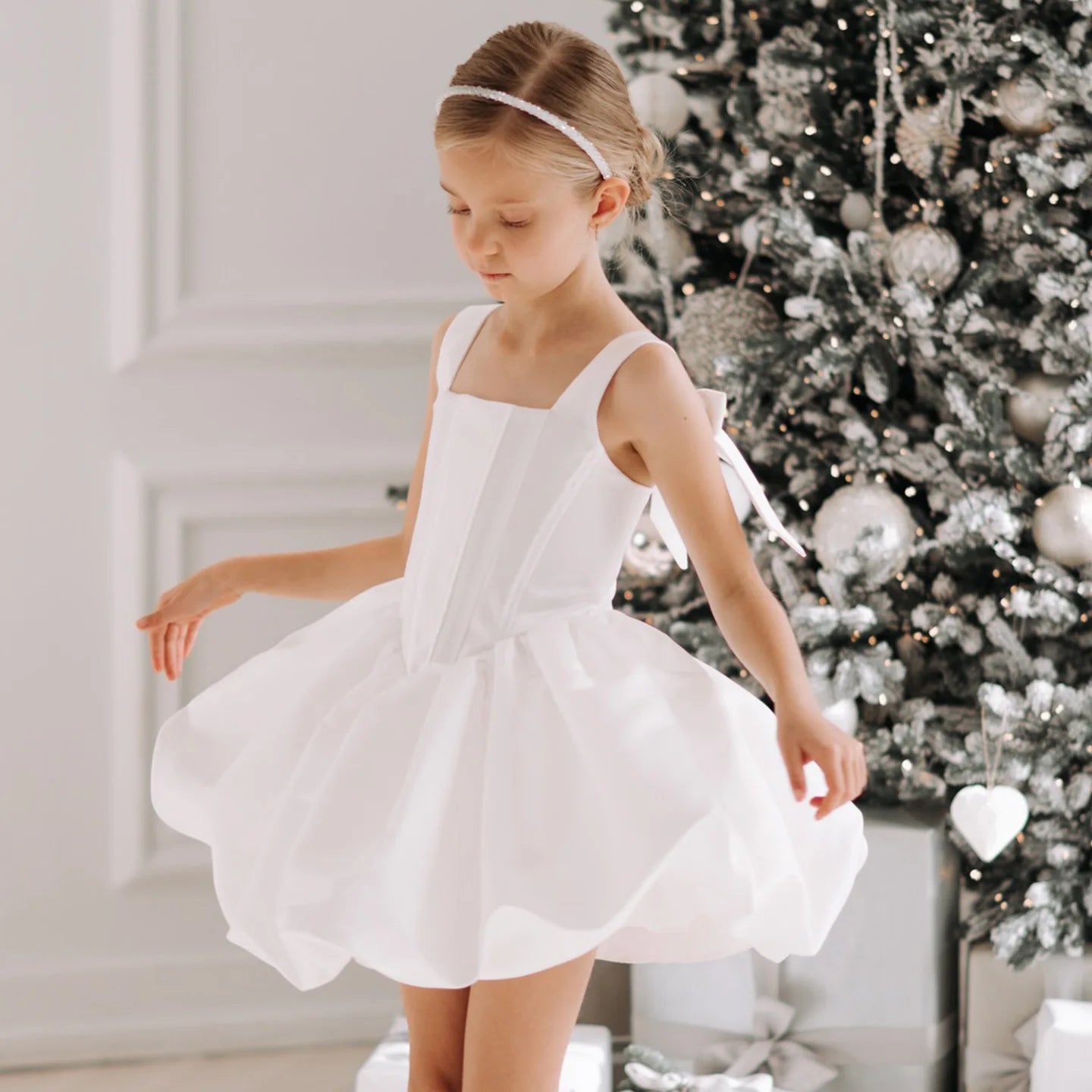 White Baby Girls 1st Birthday Dress Toddler Sling Princess Gown Infant Baptism Christening Outfits Flower Girl Wedding Vestidos
