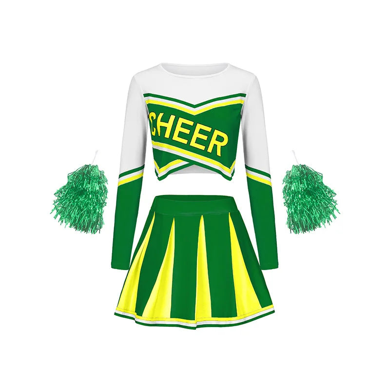 Professional Kid Cheerleading Uniform Outfits Girl Aerobics Gymnastics Suit Children Competitive Dance Team Performance Vestidos