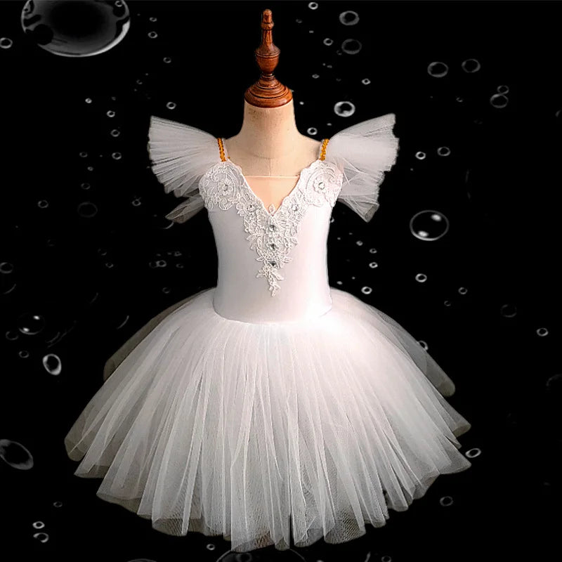 School Stage Performance Girls Ballet Dress Kids Professional Tutu Skirt Children Gymnastics Leotard Team Dance Wear Outfits