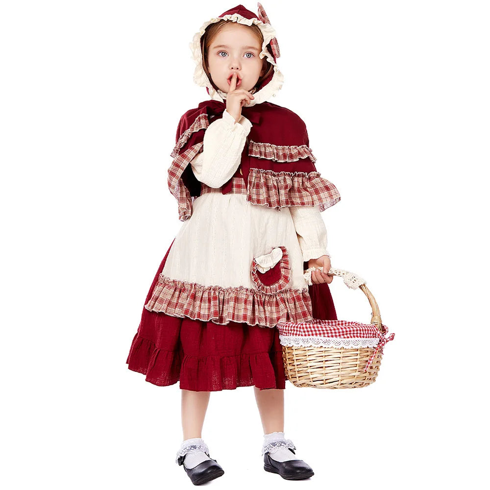Multi-Color Girls German Oktoberfest Costume Kids Bavarian Dirndl Dress Children Beer Festival Maid Outfit Halloween Party Wear