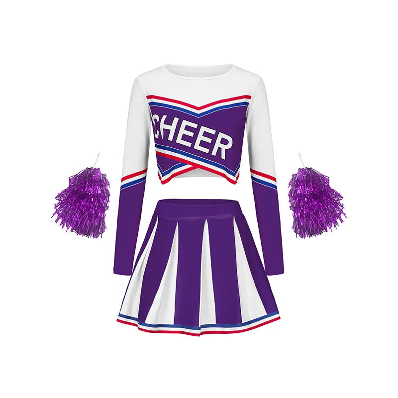 Professional Kid Cheerleading Uniform Outfits Girl Aerobics Gymnastics Suit Children Competitive Dance Team Performance Vestidos