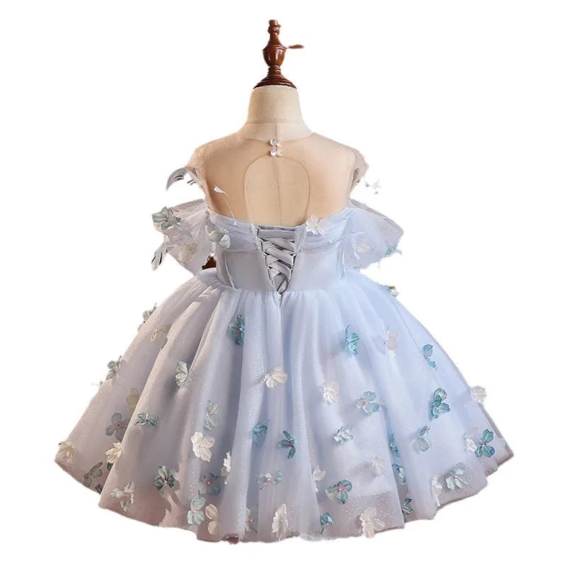 Elegant Flower Girl Dress for Wedding Kids Luxury Princess Gown Children Catwalk Runway Performance Boutique Party Vestidos