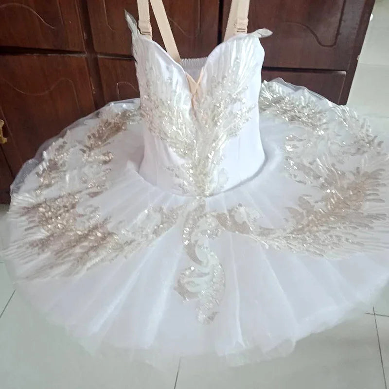 Sweet Repertoire Ballet Tutu Dress Kids Dreamy Stage Performance Outfits Children Elegant Puffy Mesh Dance Wear Princess Gown