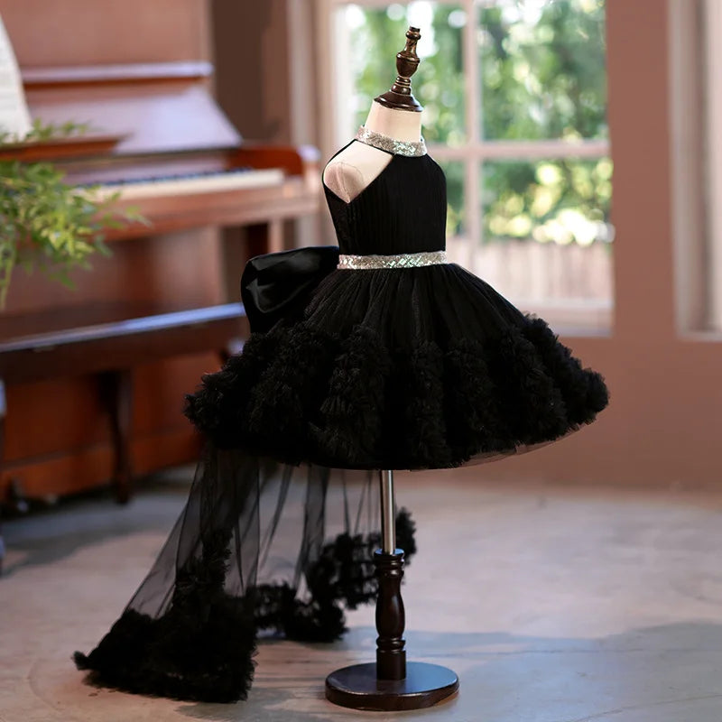 Girls Luxury Evening Gown Kids Princess Dress for Host Catwalk Show Children Piano Performance Outfits Vestidos