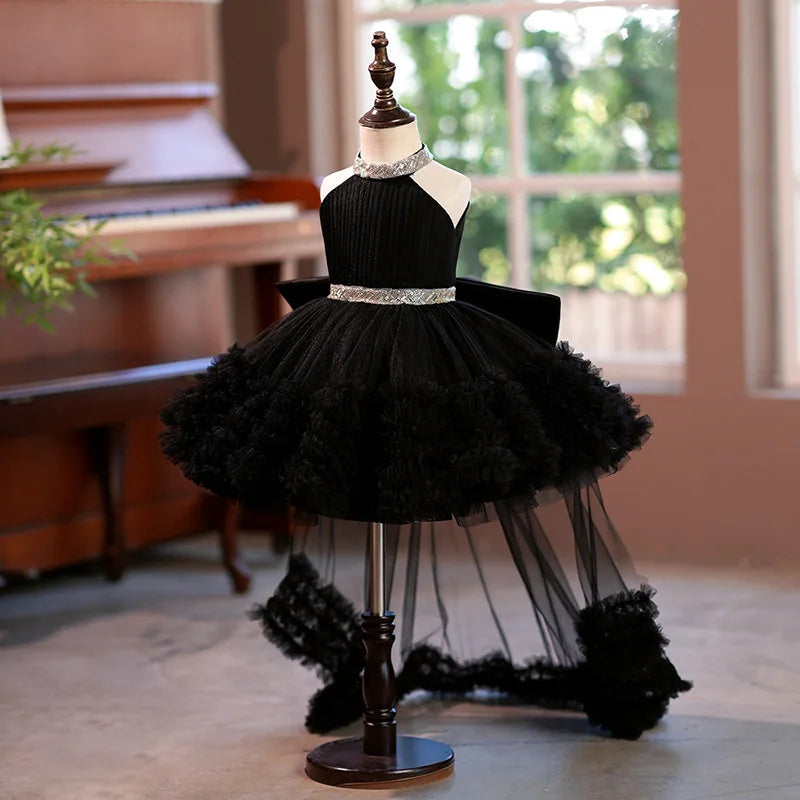 Girls Luxury Evening Gown Kids Princess Dress for Host Catwalk Show Children Piano Performance Outfits Vestidos