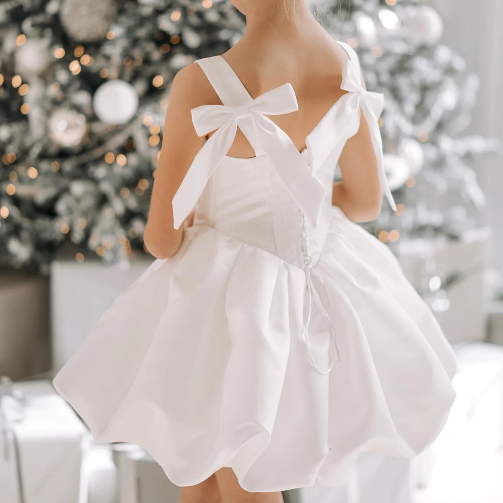 White Baby Girls 1st Birthday Dress Toddler Sling Princess Gown Infant Baptism Christening Outfits Flower Girl Wedding Vestidos