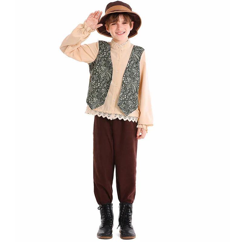 Traditional Bavarian Costume for Boys Kids German Folk Performance Clothing Children Stage Play Outfits Halloween Carnival Wear