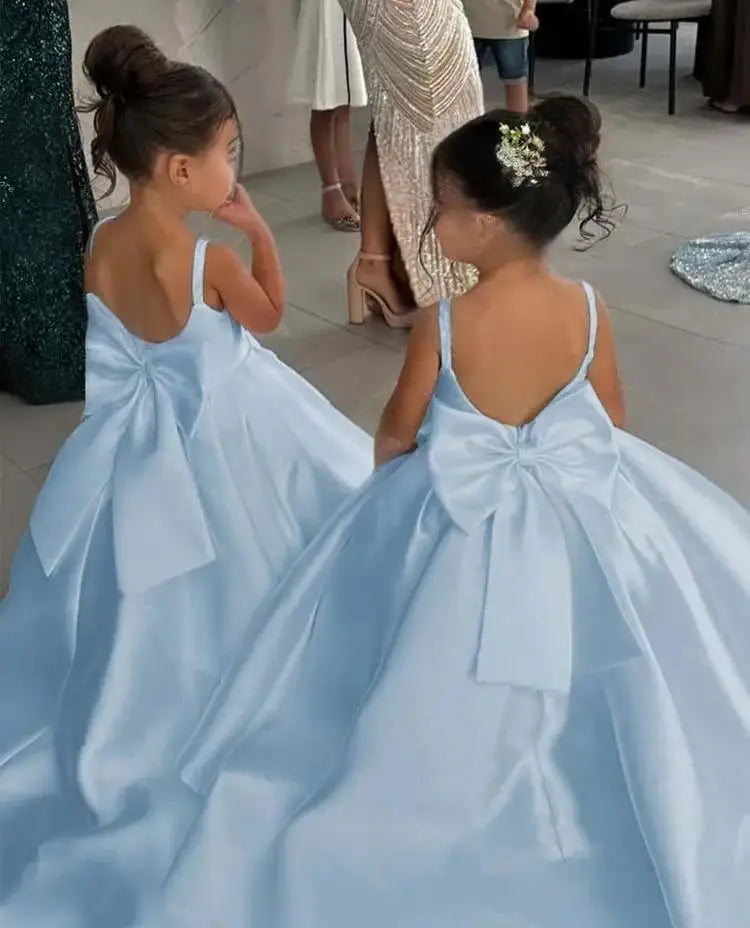 Flower Girl Dress for Wedding Kids Long Train Princess Gown Toddler First Communion Dress Girls Catwalk Show Vestidos