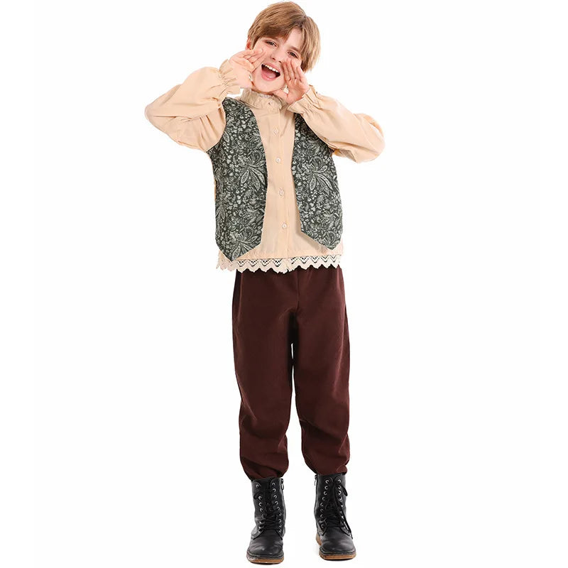 Traditional Bavarian Costume for Boys Kids German Folk Performance Clothing Children Stage Play Outfits Halloween Carnival Wear