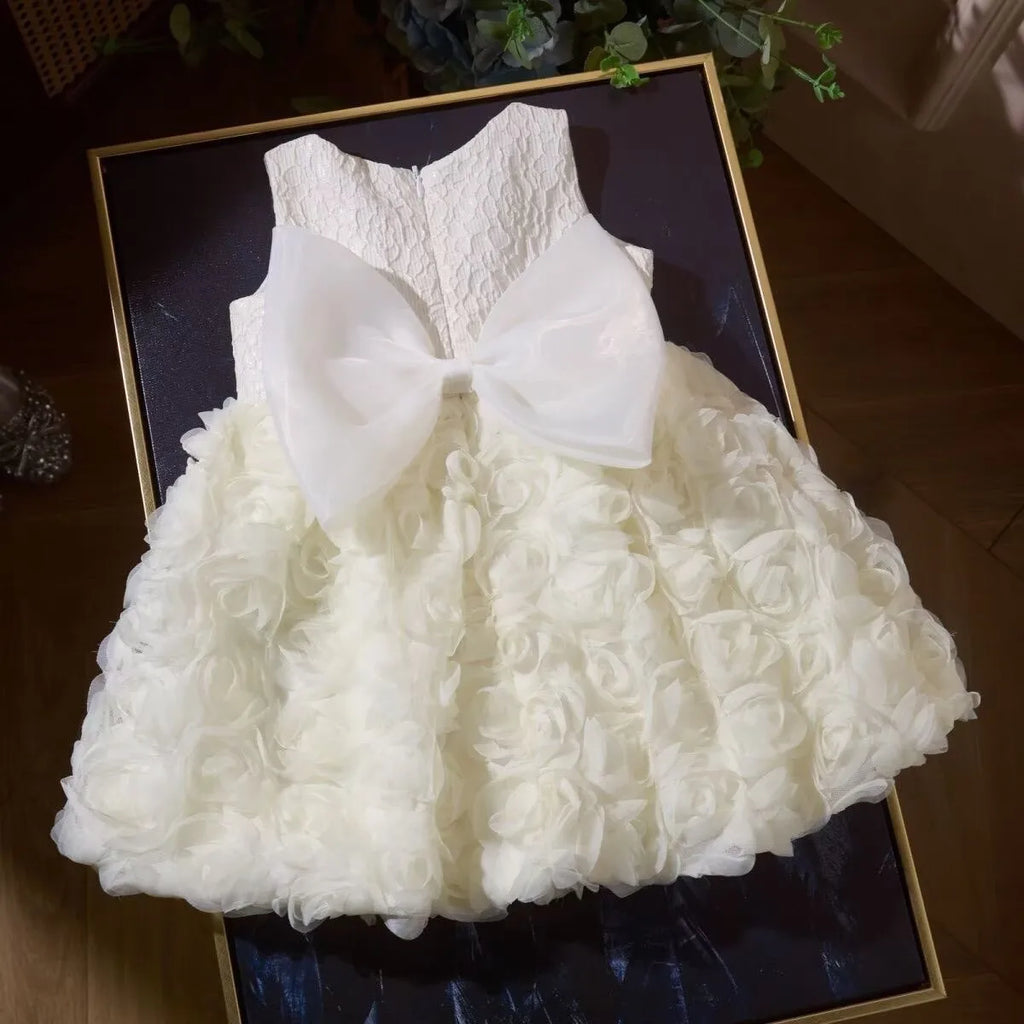 Lolita Girls Princess Dress Flower Fairy Kids 1st Birthday Party Gown Baby Sweet Mesh Tulle Puffy Dresses Infant Vestidos