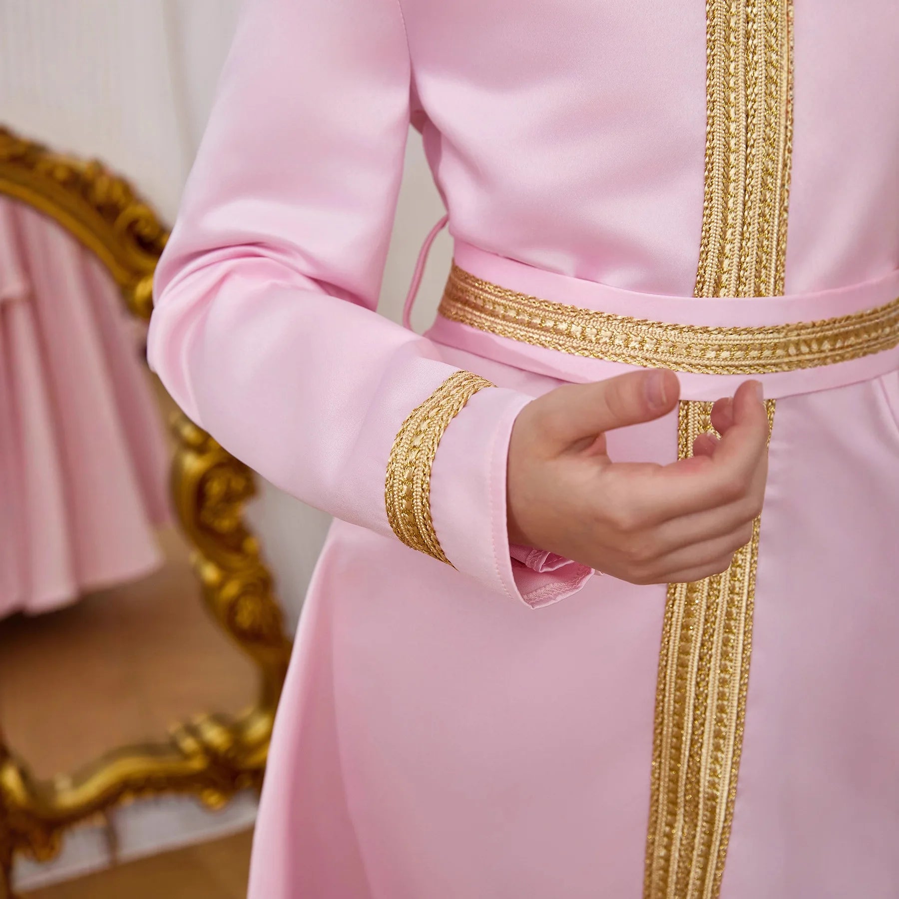 Luxury Pink Girls Formal Gown Kids Ethnic Princess Dress Elegant Long Party Dress for Wedding Children Birthday Performance Wear