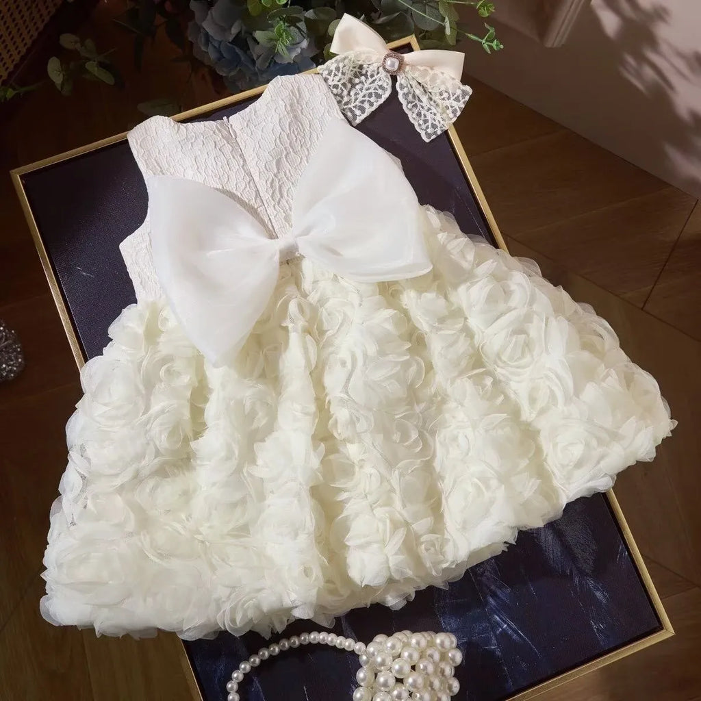 Lolita Girls Princess Dress Flower Fairy Kids 1st Birthday Party Gown Baby Sweet Mesh Tulle Puffy Dresses Infant Vestidos