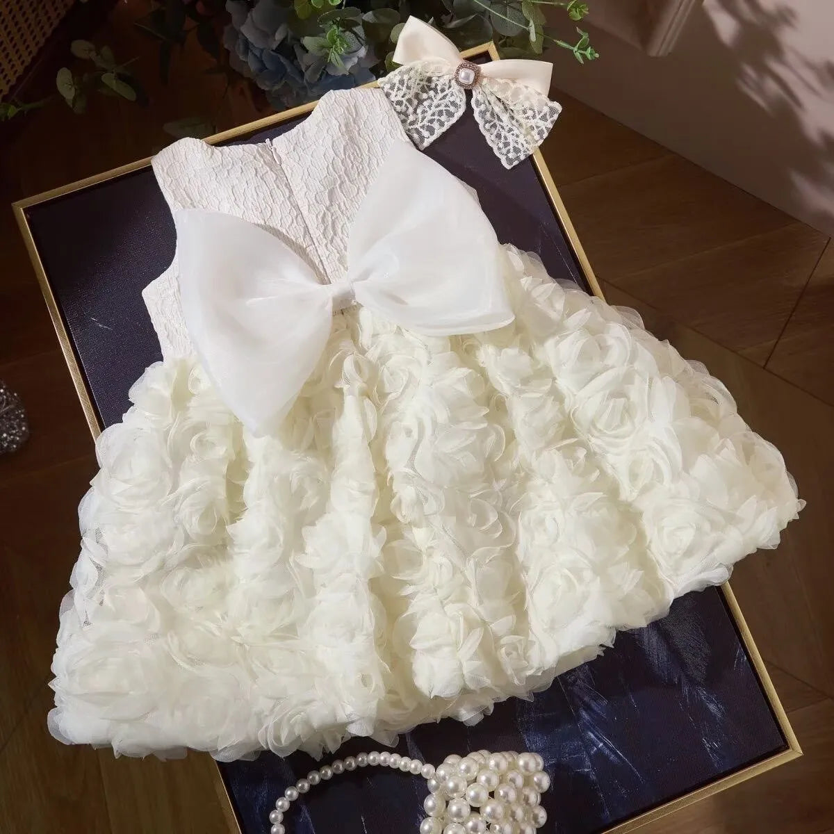 Lolita Girls Princess Dress Flower Fairy Kids 1st Birthday Party Gown Baby Sweet Mesh Tulle Puffy Dresses Infant Vestidos