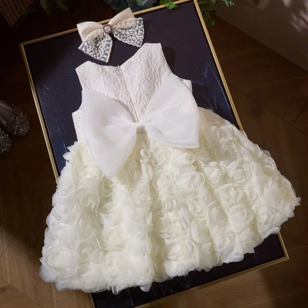 Lolita Girls Princess Dress Flower Fairy Kids 1st Birthday Party Gown Baby Sweet Mesh Tulle Puffy Dresses Infant Vestidos