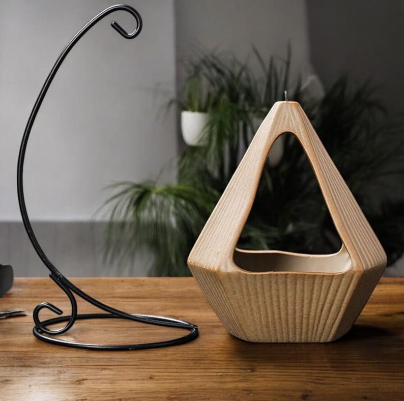 Hanging Ceramic Palo Santo Burner: Wood-Effect Incense Holder