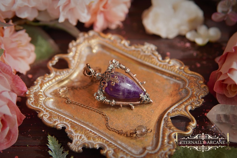 Hecate Goddess of Witchcraft Amethyst Pendulum ~ Divination Magick, Crystal Magick, Witchcraft, Scrying, Witch Goddess