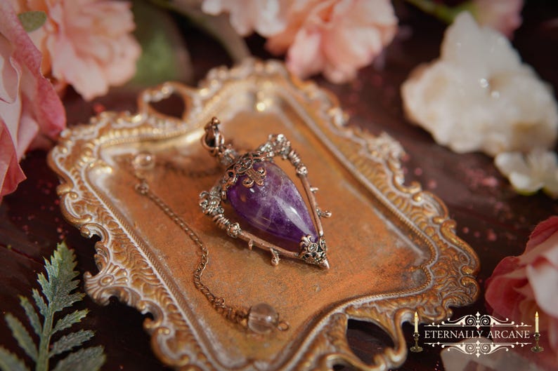 Hecate Goddess of Witchcraft Amethyst Pendulum ~ Divination Magick, Crystal Magick, Witchcraft, Scrying, Witch Goddess
