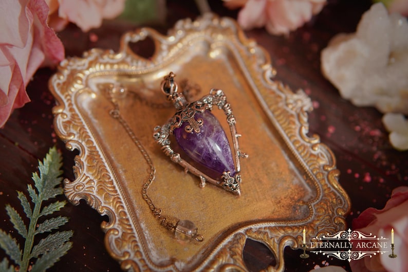 Hecate Goddess of Witchcraft Amethyst Pendulum ~ Divination Magick, Crystal Magick, Witchcraft, Scrying, Witch Goddess