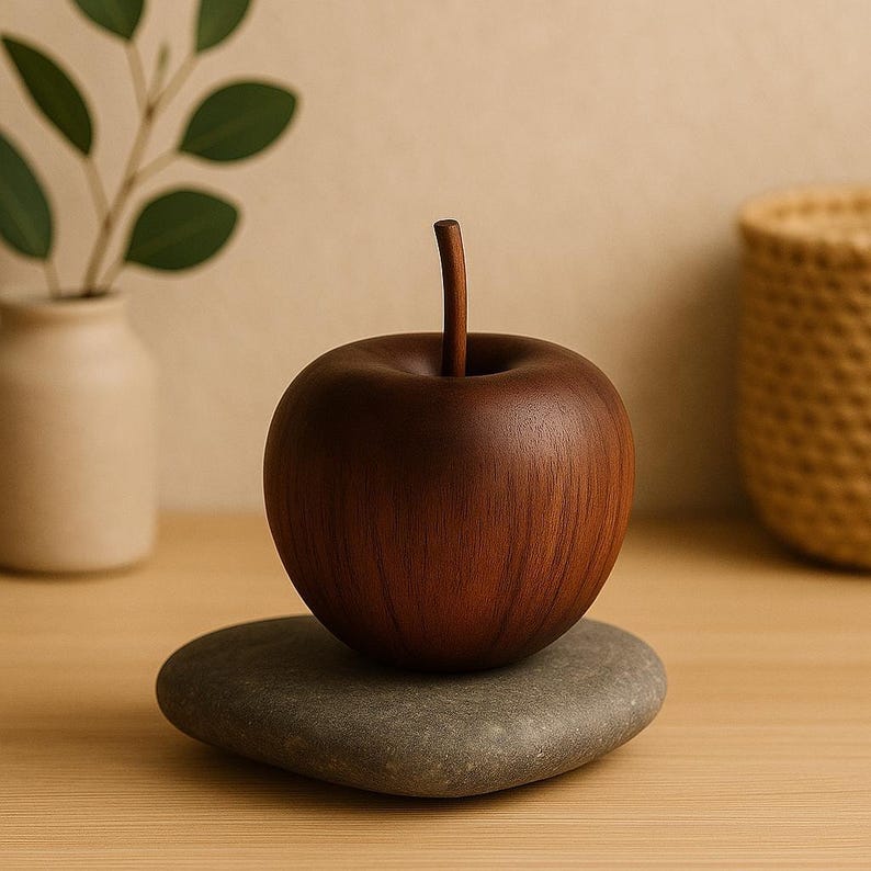 Minimalist Wood Apple Diffuser – Aromatherapy Ornament & Blessing Gift (1.45"|1.77")